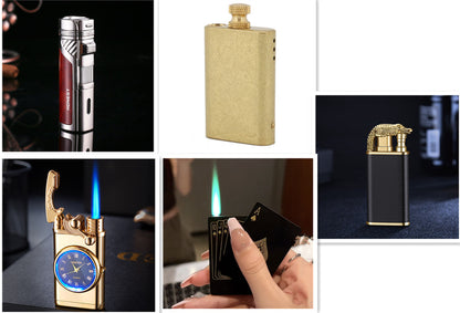 Creative Playing Card Lighter Jet Torch Green Flame Poker Lighter Metal Windproof Playing Card Lighter Funny Toy Smoking Accessories