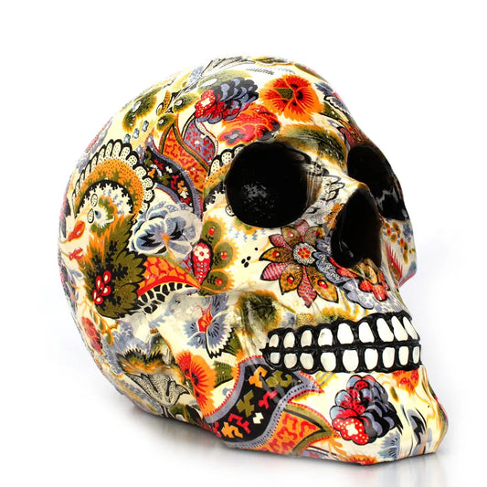 Dropshipping New Creative Skull Resin Statues Color Flower Desk Decor Toy Birthday Gift Halloween Party Decoration