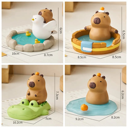 Crocodile Capybara Phone Holder Animal Figurines Desk Decor Capybara Mobole Phone Stand Cartoon Creative Capybara Model Toy