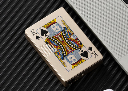 Creative Playing Card Lighter Jet Torch Green Flame Poker Lighter Metal Windproof Playing Card Lighter Funny Toy Smoking Accessories